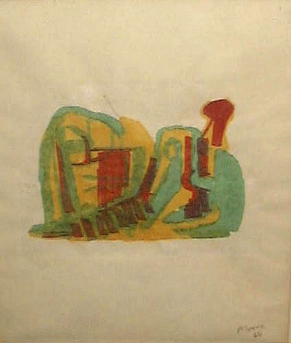Henry MOORE, RECLINING FIGURE
1966, watercolor on paper