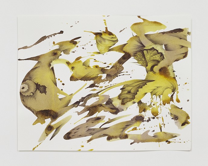 Ahmed ALSOUDANI, Cut of Time 33
2020, acrylic and pen on paper