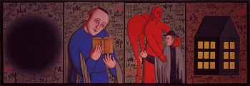 bruskin nota bene a email 2006 oil on linen 21 x 62 in
