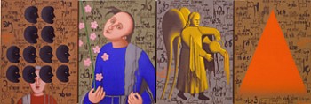 bruskin nota bene ii quadriptych 2007 oil on canvas 63 x 21 in email