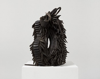 booker institutional fantasies 2005 rubber tire and wood 38 x 30 x 18 in. 96.5 x 76.2 x 45.7 cm n 52 747 view 1 email
