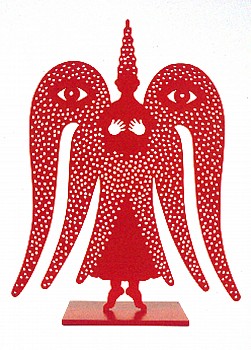 bruskin angel with eyes small 1995 enamel on steel edition of